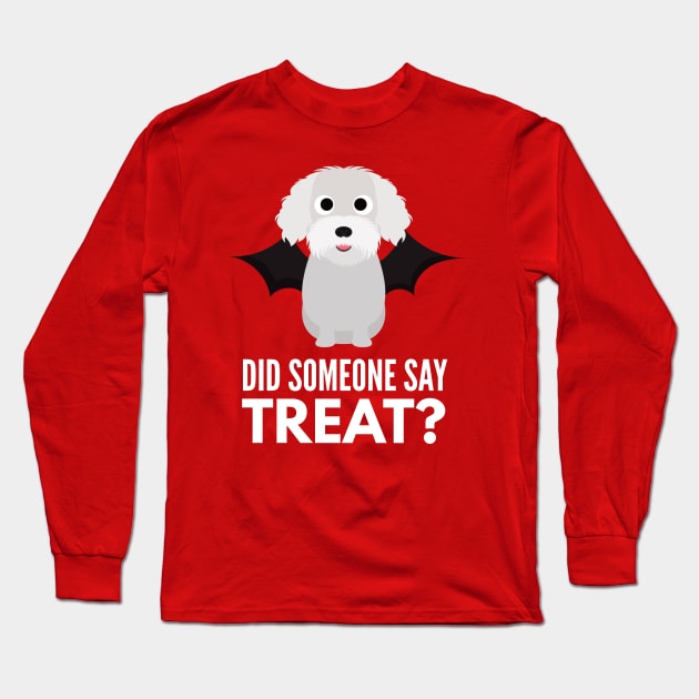 Bichon Frise Halloween Trick or Treat Long Sleeve T-Shirt by DoggyStyles